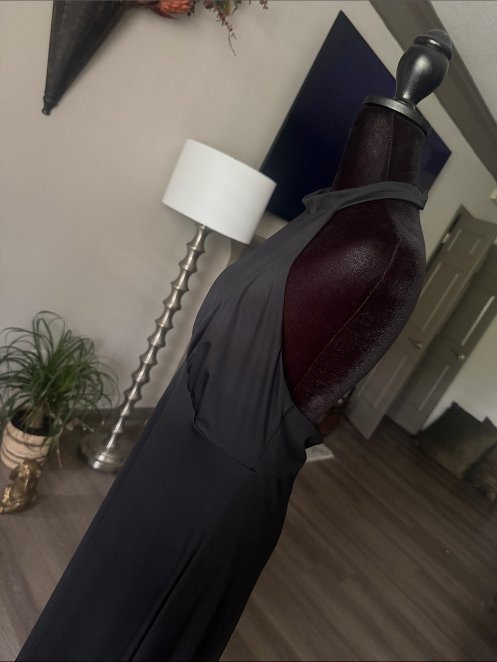 HALARA Black Maxi Dress with High Halter Neck - Picture 7 of 16